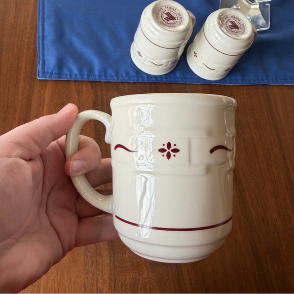 Longaberger White and Red Ceramic Mugs - Picture 5 of 5